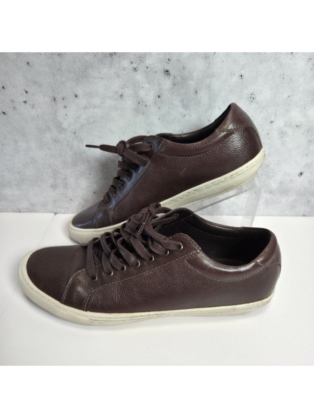 Massimo Matteo Firenze Brown Leather Sneakers 8M Casual Low-Top Made In Brazil